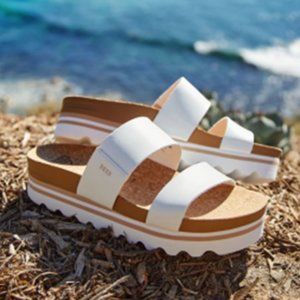 White Two Strap REEF Slide